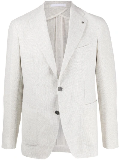 Tagliatore Single-breasted Lapel-pin Blazer In White