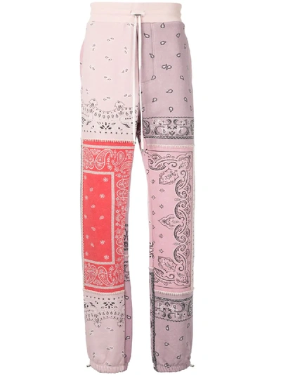 Amiri Paisley Print Track Trousers In Pink