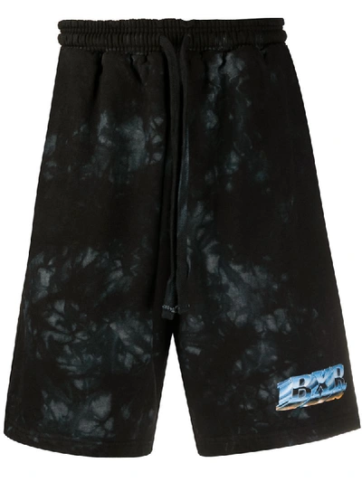 Bornxraised Tie-dye Track Shorts In Black