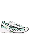 Msgm X Fila Mixed-media Sneakers In Green