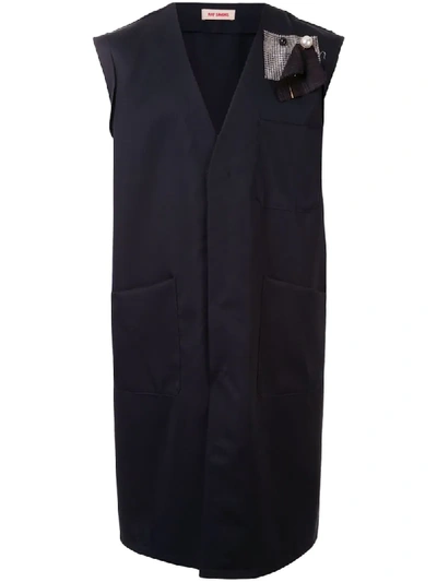 Raf Simons Fabric Swatch Sleeveless Jacket In Black