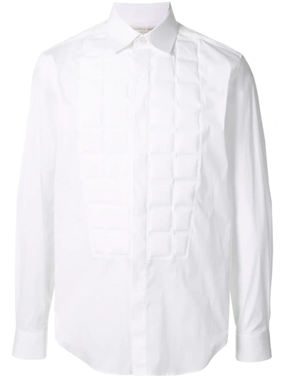 Bottega Veneta Molded Stretch Cotton Poplin Shirt In White