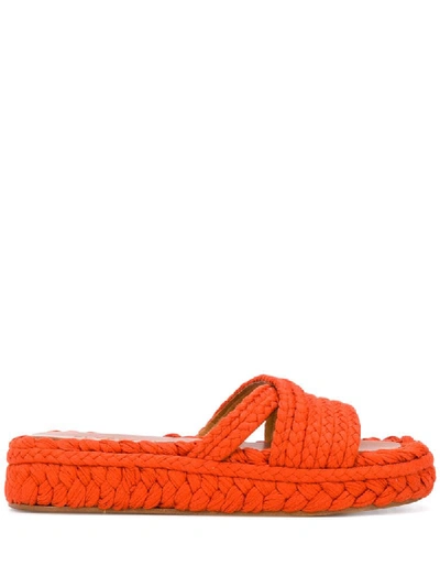 Clergerie Woven Rope Sandals In Orange