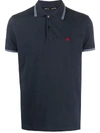 Peuterey Embroidered Logo Polo Shirt In Dark Blue
