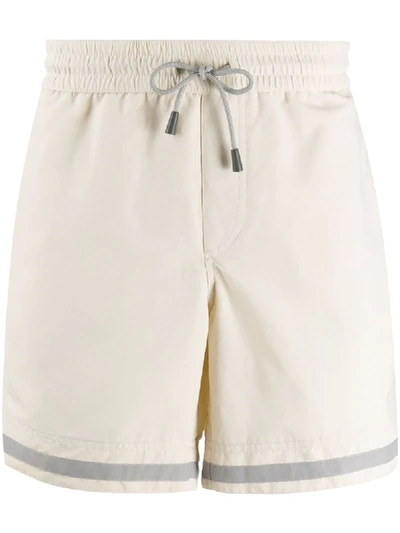 Brunello Cucinelli Badeshorts Mit Kordelzug In Neutrals