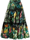 DOLCE & GABBANA FLORAL PRINT MIDI SKIRT