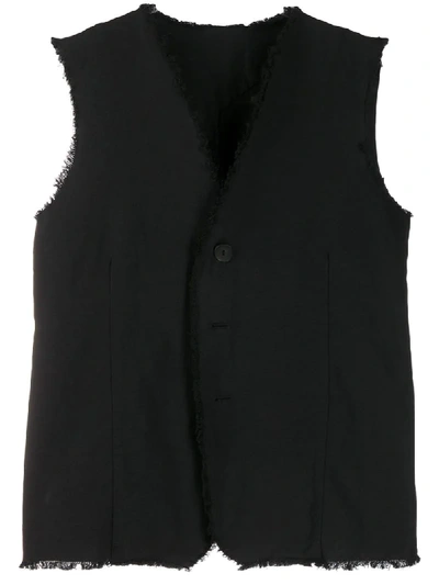 Army Of Me Frayed-edge Waistcoat In Black