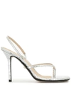 ALEVÌ IVY EMBOSSED METALLIC SANDALS