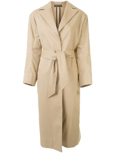 Kwaidan Editions Repositioned-shoulder Trench Coat In Sand