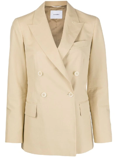 Dondup Double-breasted Blazer In Neutrals