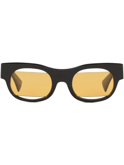 Alain Mikli X Jeremy Scott 2 Black Rectangle-frame Sunglasses In Yellow