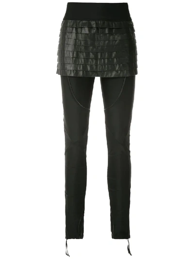 Andrea Bogosian Tiered Skirt Layered Trousers In Black
