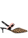 Pierre Hardy Alpha Metallic Leather Kitten-heel Pumps In Brown