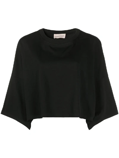 Alexandre Vauthier Cropped T-shirt In Black