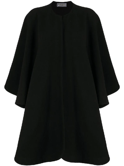 Pre-owned Saint Laurent Relaxed-fit Collarless Poncho In Black