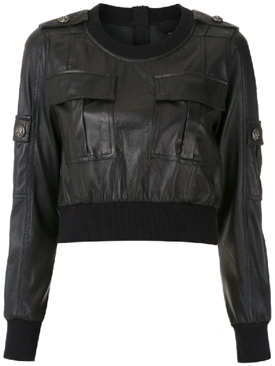 Andrea Bogosian Realitty Leather Blouse In Black