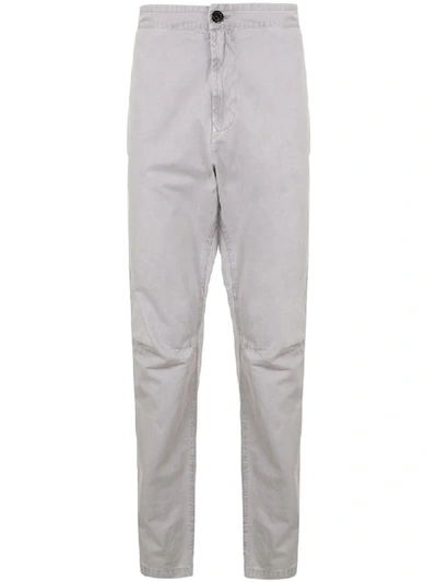 Stone Island Zipped-pocket Gabardine Trousers In Grey