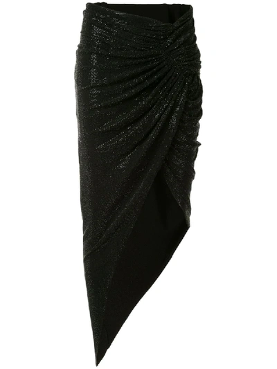 Alexandre Vauthier Ruched Asymmetric Skirt In Black