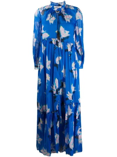 Dorothee Schumacher Ruched Floral-print Dress In Blue
