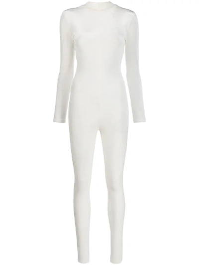 Alchemy Slim Fit Velvet Jumpsuit In White