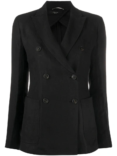 Weekend Max Mara Double Breasted Blazer In Black