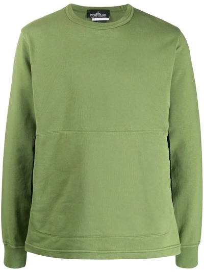 Stone Island Shadow Project Nylon-trimmed Garment-dyed Loopback Cotton-jersey Sweatshirt In Green