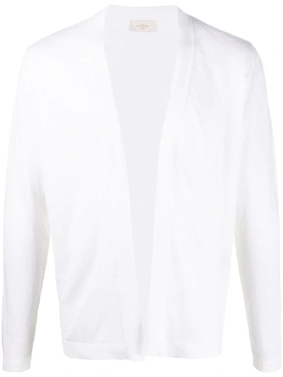 Altea Fine Knit Open Front Cardigan In White