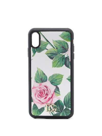 Dolce & Gabbana Rose Print Iphone Xs Max Cover In Black