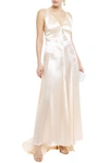 Philosophy Di Lorenzo Serafini Asymmetric Cutout Satin-crepe Gown In Pastel Pink