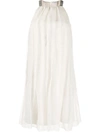 BRUNELLO CUCINELLI SEQUIN-EMBELLISHED PLEATED COCKTAIL DRESS