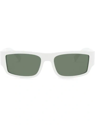 Versace 长方框有色镜片太阳眼镜 In Green