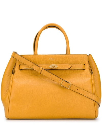 Mulberry Bayswater Logo Tote Bag In Yellow