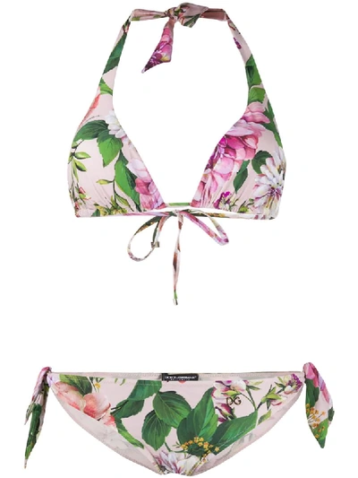 Dolce & Gabbana Bikini Mit Blumen-print In Pink