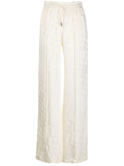 Off-white Splattered Polka Dot Palazzo Trousers In Neutrals