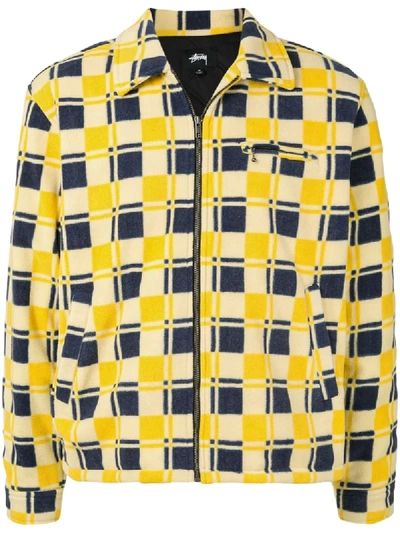 Stussy Brent Polar Fleece Jacket In Yellow