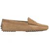 Tod's Pink Gommino Loafers In Suede Woman In Tabacco Chiaro