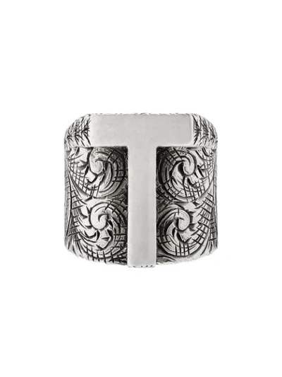 Gucci T Letter Ring In Silver