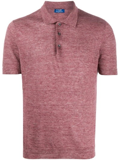 Barba Knitted Polo Shirt In Red