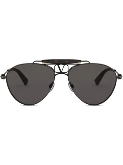 Valentino Va2039 Rutenium Male Sunglasses In Black