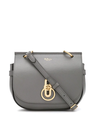 Mulberry Small Amberley Grained Satchel In Grey