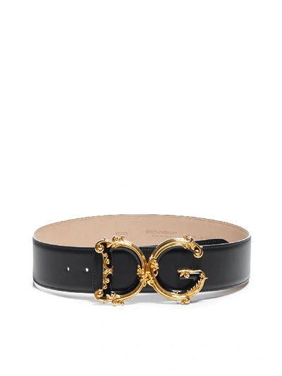 Dolce & Gabbana Logo Belt In Black