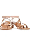 ZIMMERMANN KITTEN LACE-UP LEATHER SANDALS,3074457345622531295