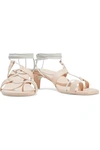 ZIMMERMANN KITTEN LACE-UP LEATHER SANDALS,3074457345622530249