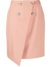 BALMAIN STUD-EMBELLISHED ASYMMETRIC SKIRT