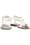 ZIMMERMANN CROSS OVER KNOTTED LEATHER SLINGBACK SANDALS,3074457345622466754