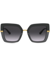 DOLCE & GABBANA HALF PRINT OVERSIZE-FRAME SUNGLASSES