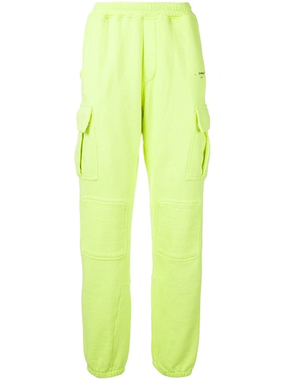 Off-white Pocket-detail Elasticated Track Trousers In Yellow