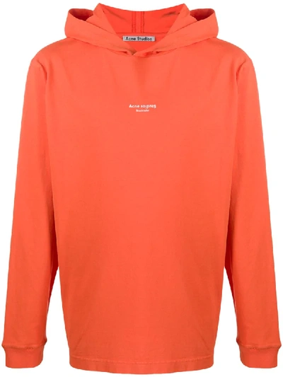 Acne Studios Reversed Logo Hoodie In Orange