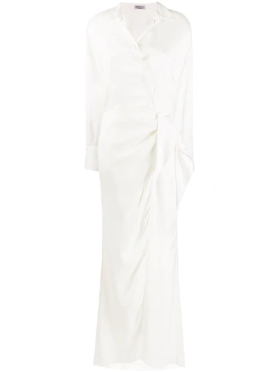 Brunello Cucinelli Wrap Front Shirt Dress In White