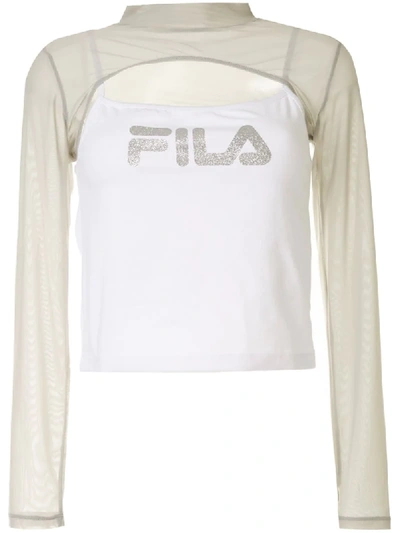 Fila 2 Layer Logo Cami Top In White